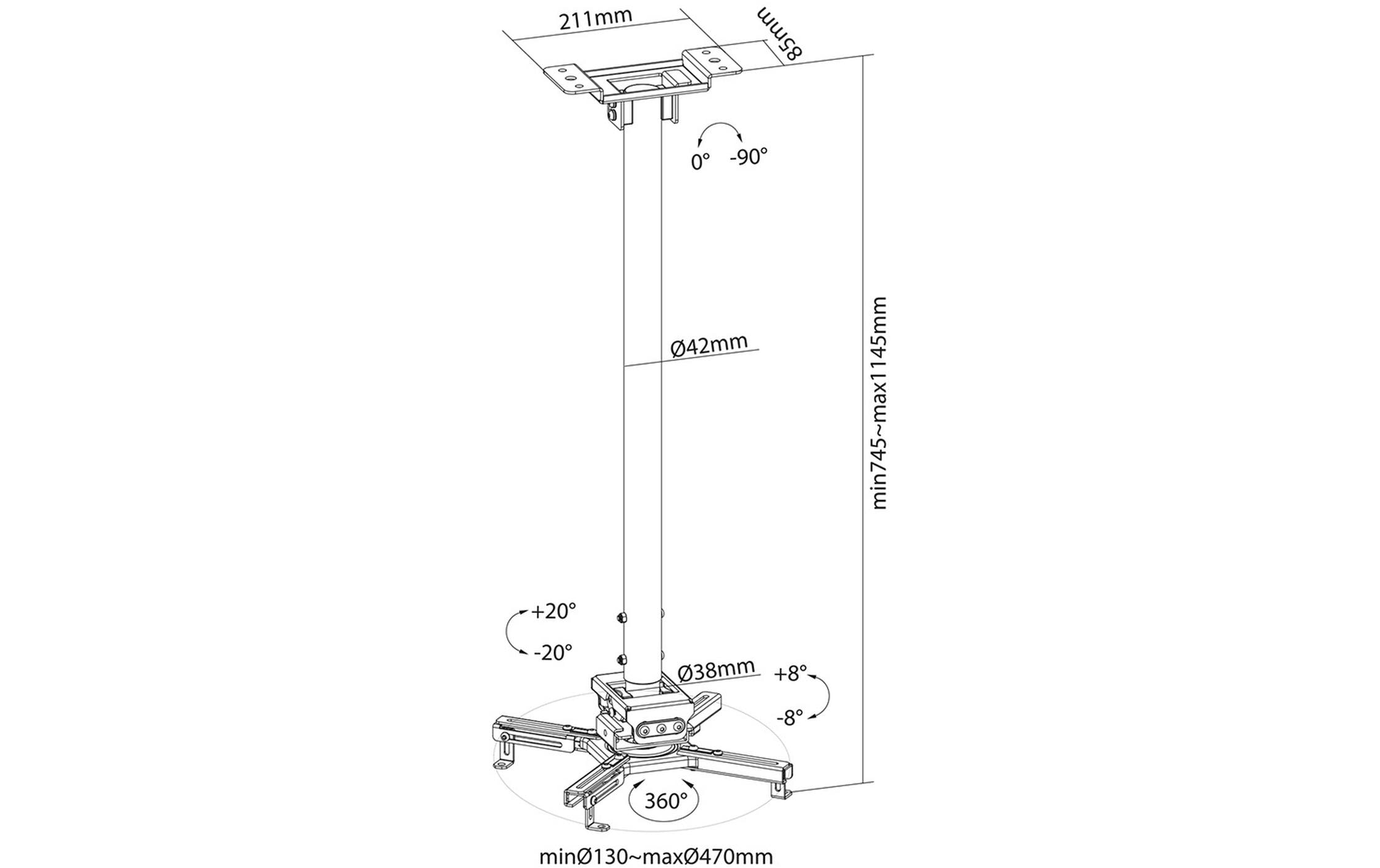 NEOMOUNTS Deckenhalterung CL25-550BL1 Schwarz
