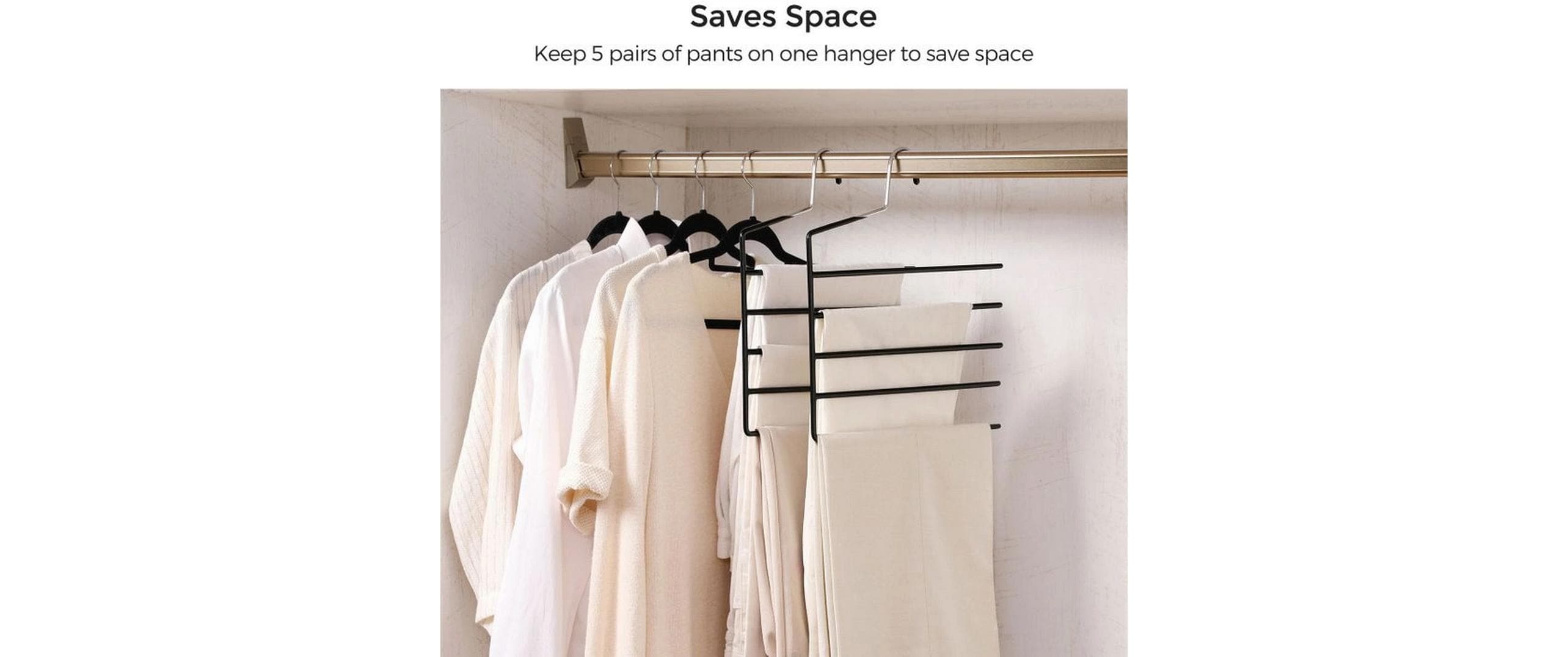 Songmics Kleiderbügel Mehrfach 4 Stück, Schwarz