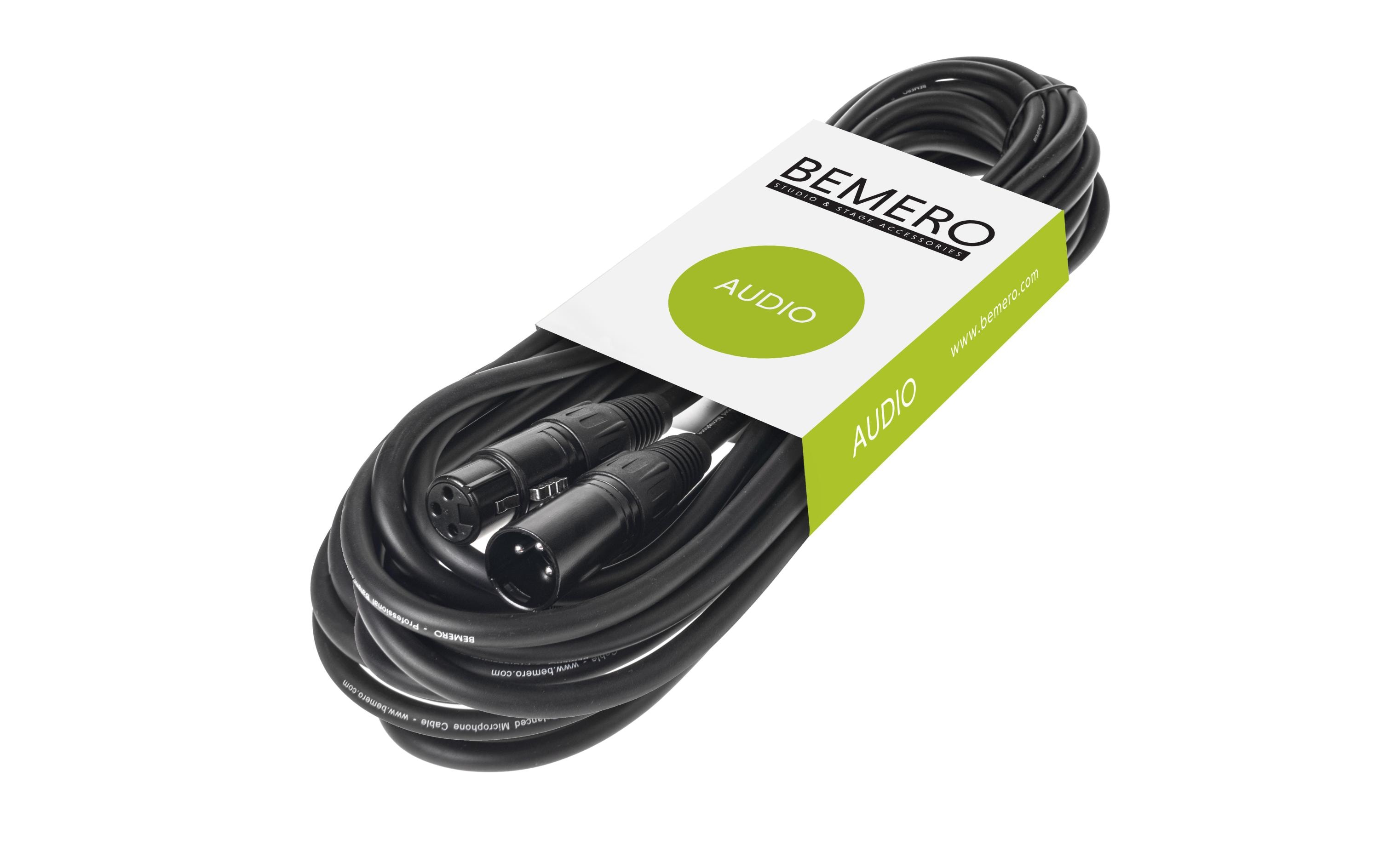 Bemero XLR-Kabel XLRf XLRm symmetrisch 10 m, Schwarz