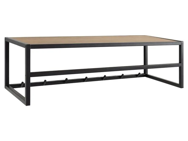 AC Design Wandgarderobe Seaford 7 Haken, Nature/Schwarz