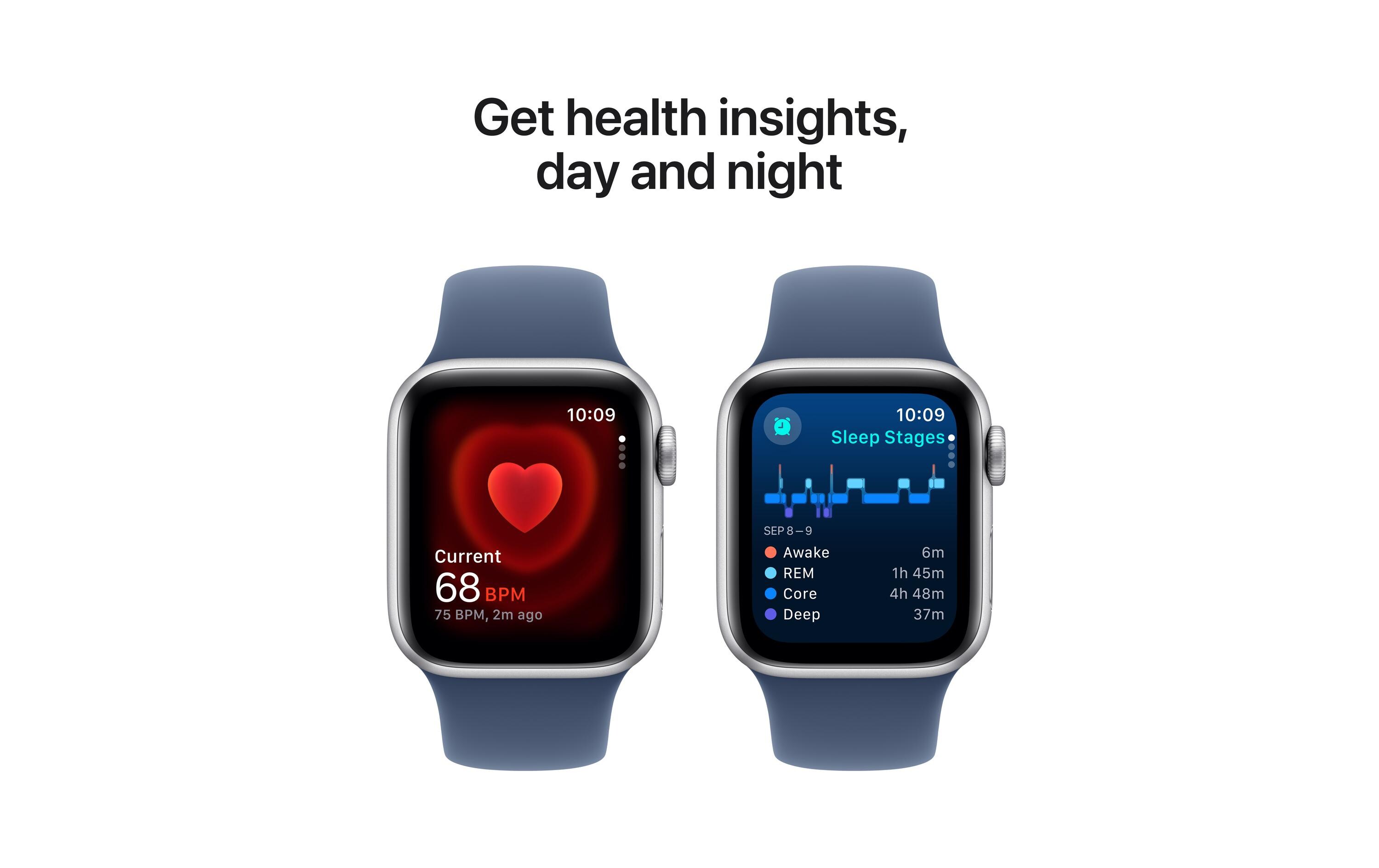 Apple Watch SE 2024 40 mm LTE Silver Denim Sport Band S/M