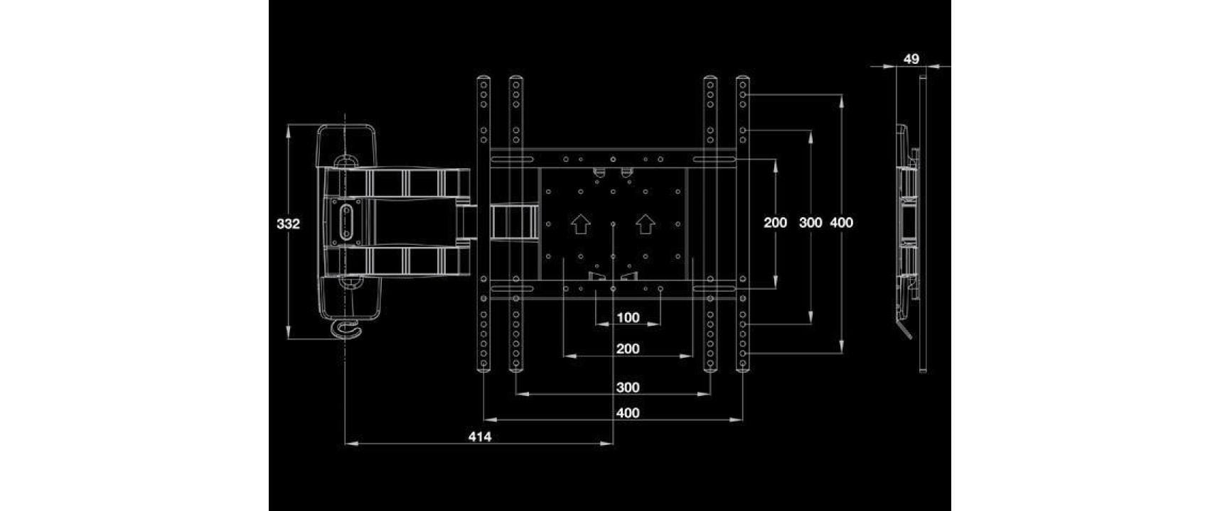 Multibrackets Wandhalterung VESA Flexarm 4234 Schwarz