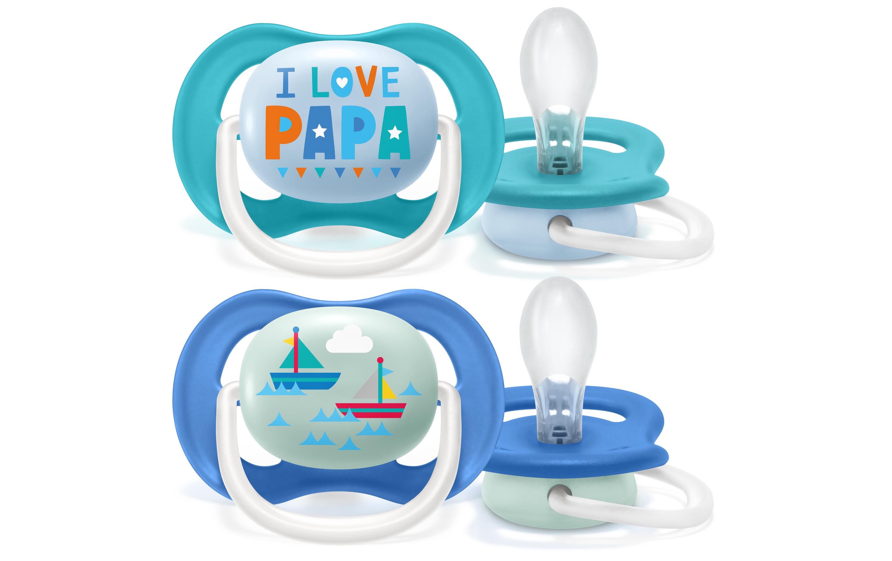 PHILIPS AVENT Nuggi Ultra Air Happy Papa & Boat 6-18 Mt. PHILIPS AVENT Nuggi Ultra Air Happy Papa & Boat 6-18 Mt.