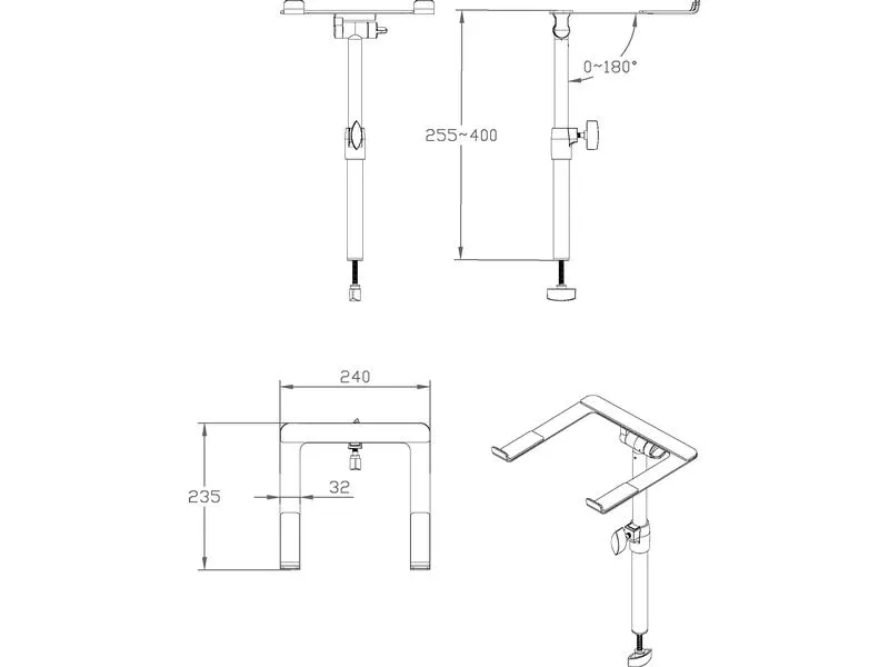 Vonyx DBLH1 DJ Booth Laptophalter flexibel Metall ABS Vonyx DBLH1 DJ Booth Laptophalter flexibel Metall ABS