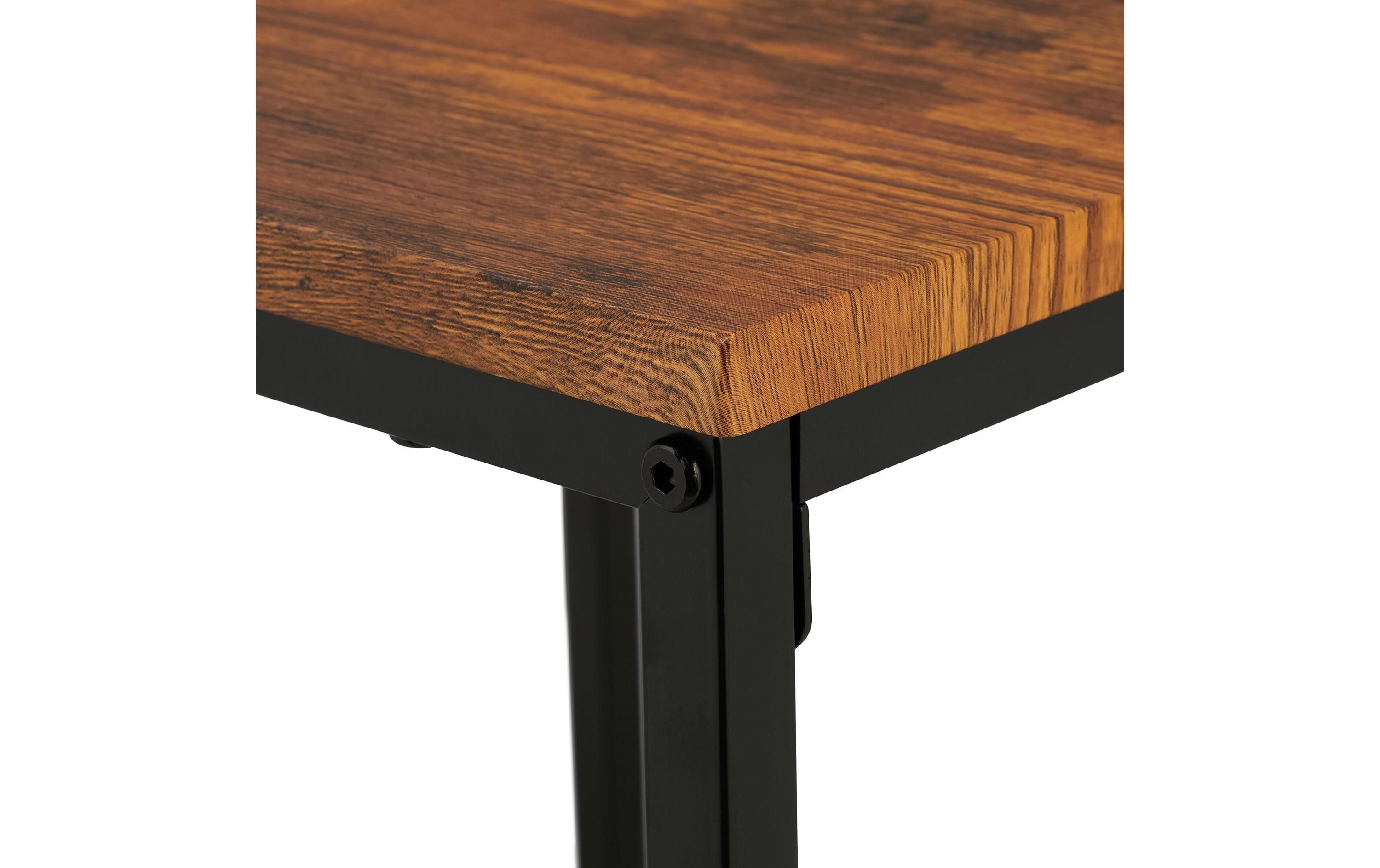 relaxdays Beistelltisch 3er Set Braun/Schwarz