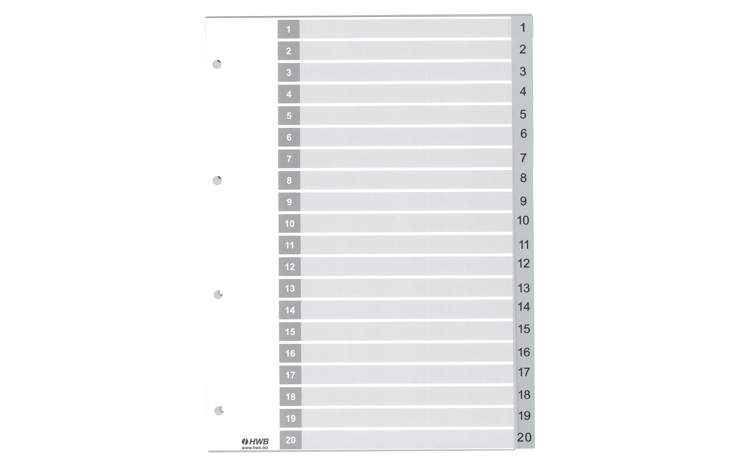 HWB Register A4, PP 1-20