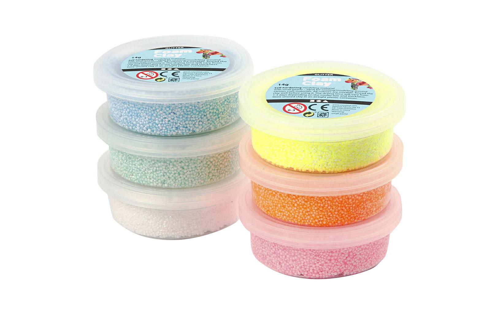 Creativ Company Modellier-Set Foam Clay 6 x 14 g Gelb/Pink/Hellblau/Orange Creativ Company Modellier-Set Foam Clay 6 x 14 g Gelb/Pink/Hellblau/Orange
