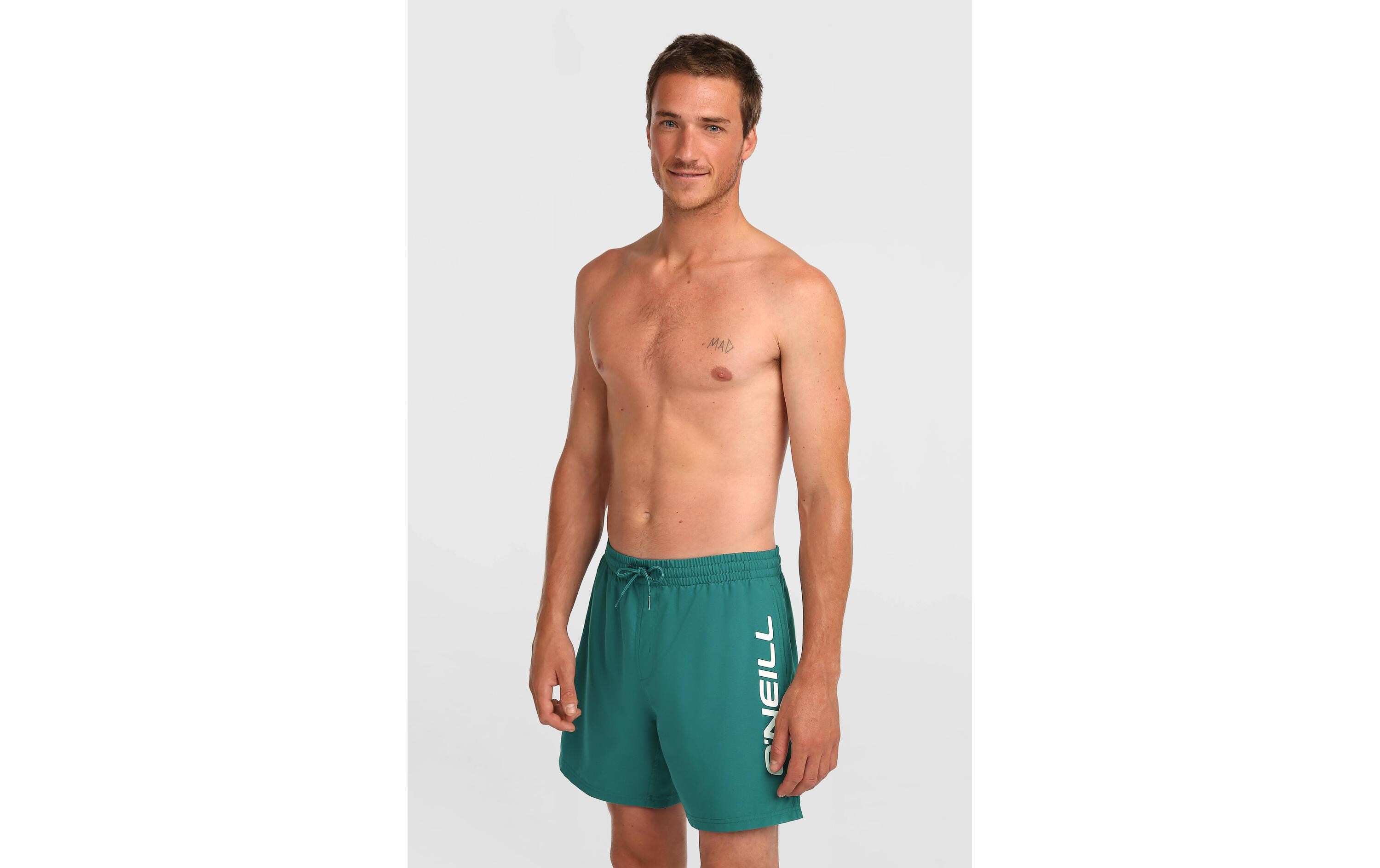 O'NEILL LOGO 16 SWIMSHORTS Gr. M, Weiss/Dunkelgrün/Jade