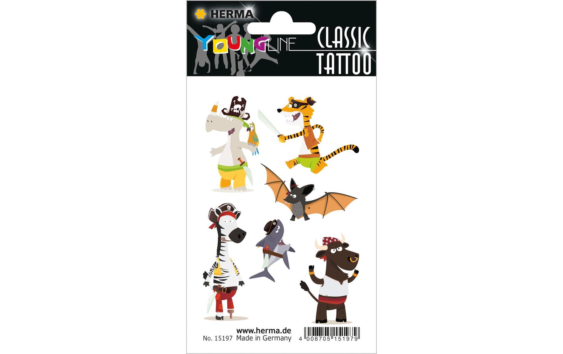 Herma Stickers Tattoos Classic Piratentiere, 1 Stück