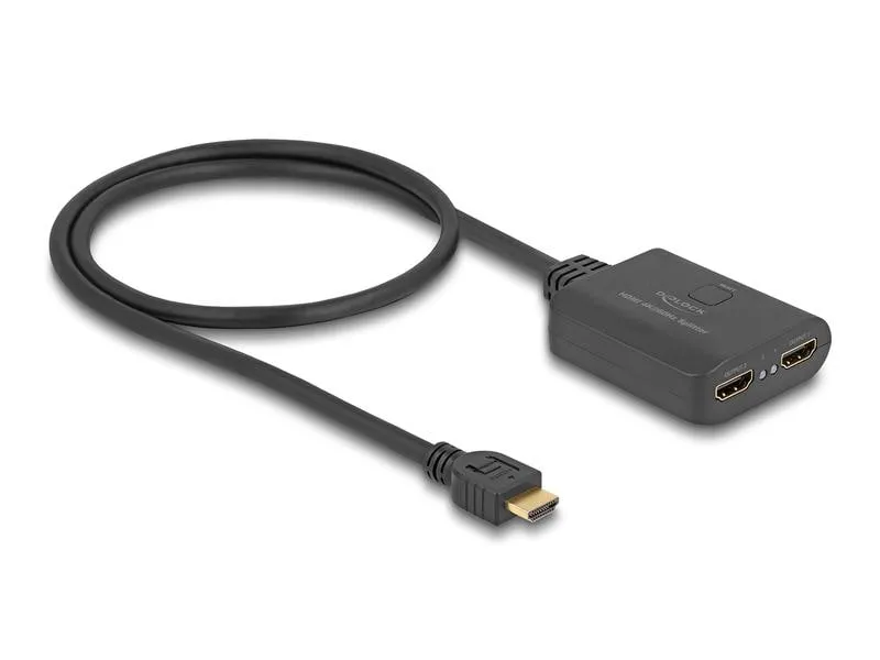 Delock 2-Port Signalsplitter HDMI – HDMI 4K 60 Hz mit Downscaler