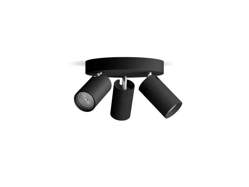 Philips Aufbauspot Idris GU10, IP44, rund Schwarz, ohne LM