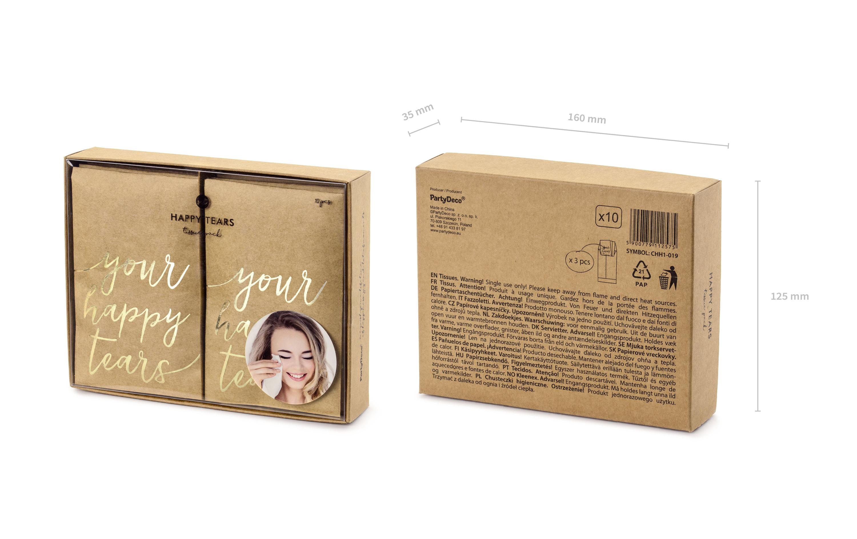 Partydeco Hochzeitsaccessoire Your happy tears 7.5 x 12 cm, Braun