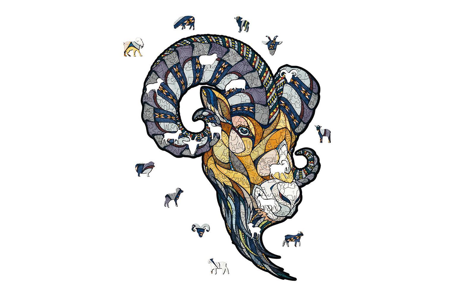 Eco Wood Art Holz-Puzzle Widder 130 Teile