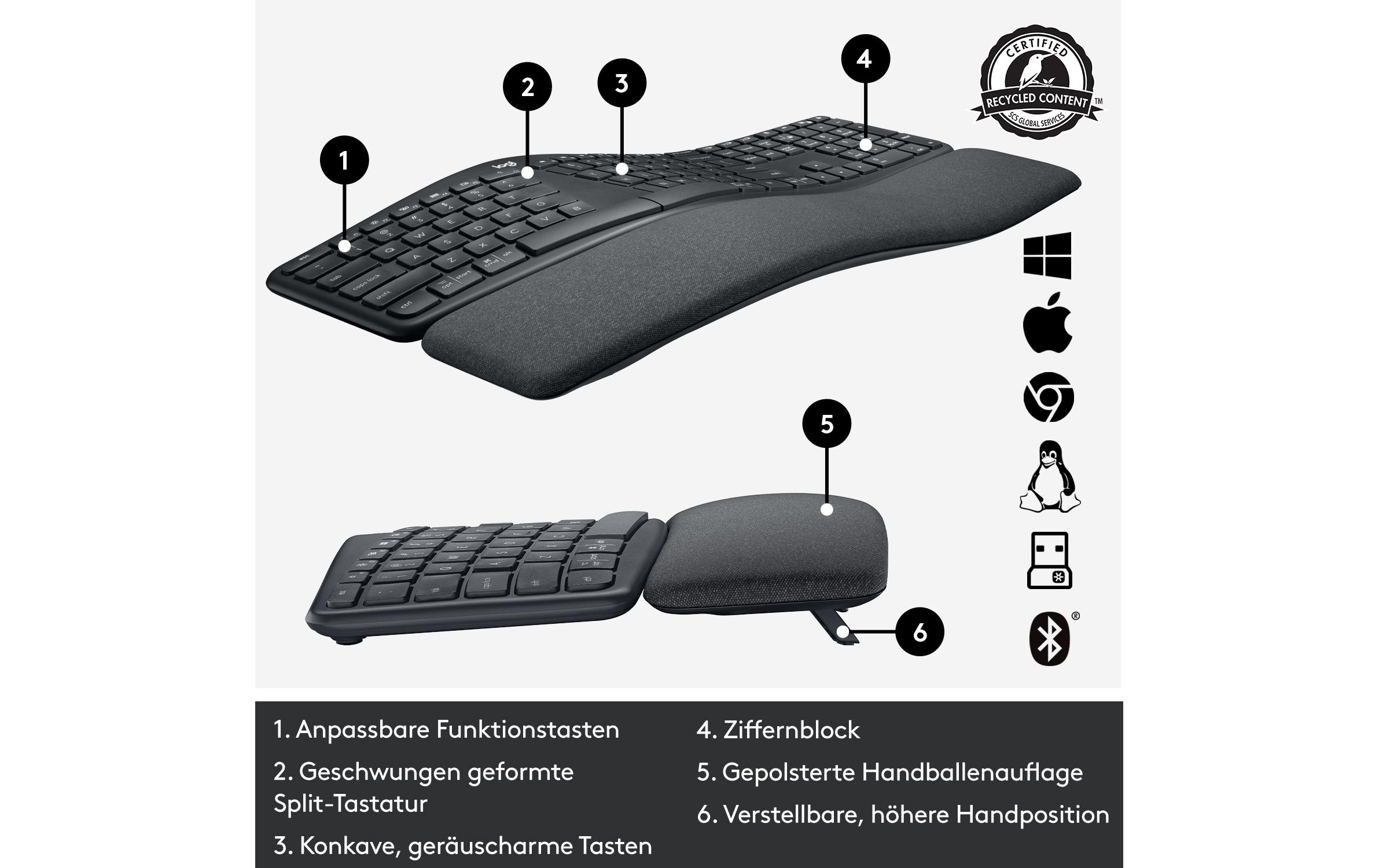 Logitech Tastatur Ergo K860