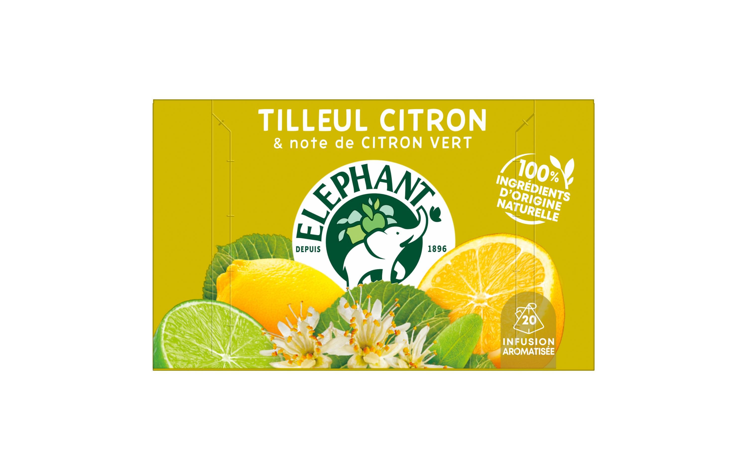 Eléphant Teebeutel Infusion Tilleul Citron 20 Stück