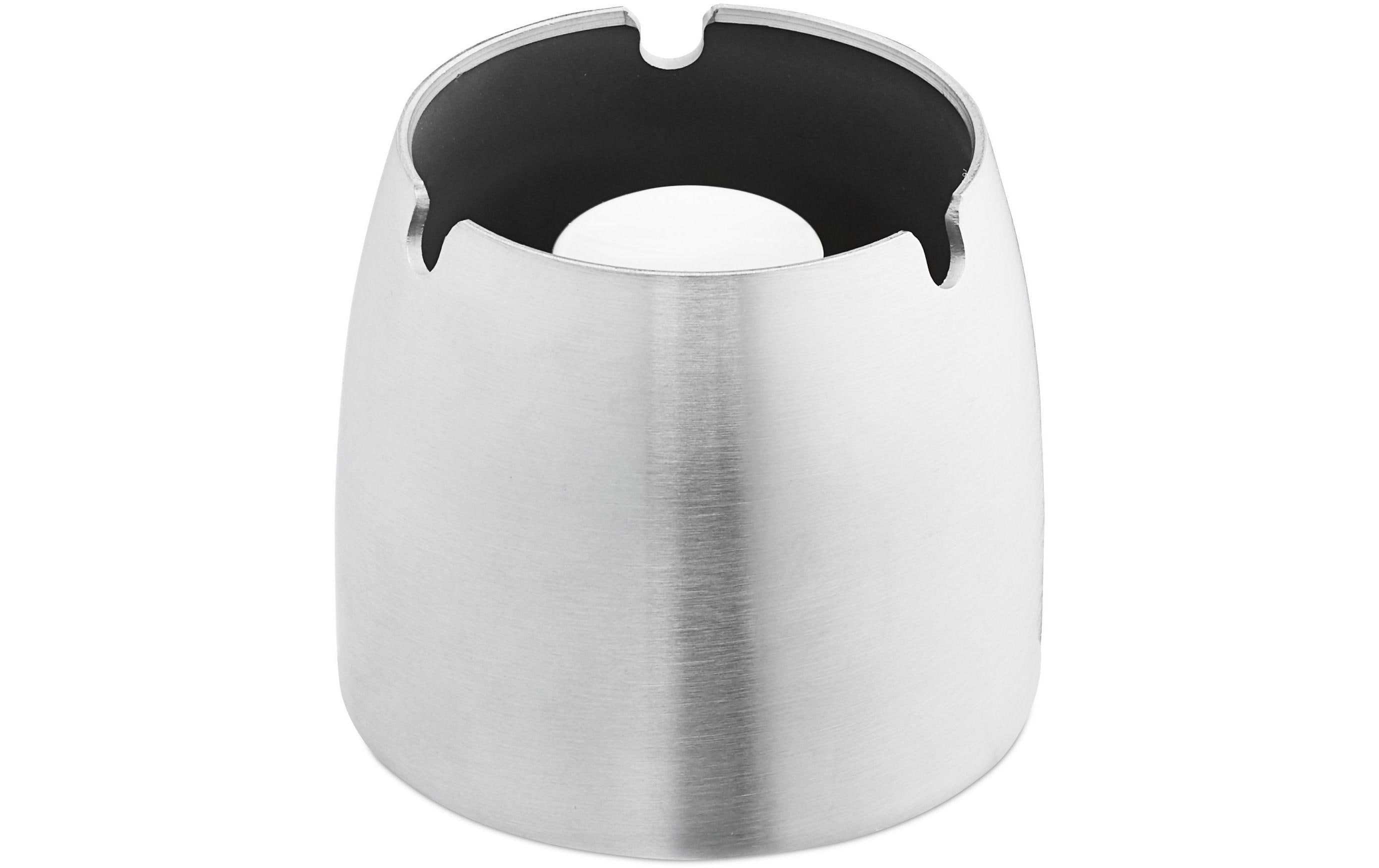 relaxdays Aschenbecher Edelstahl Silber