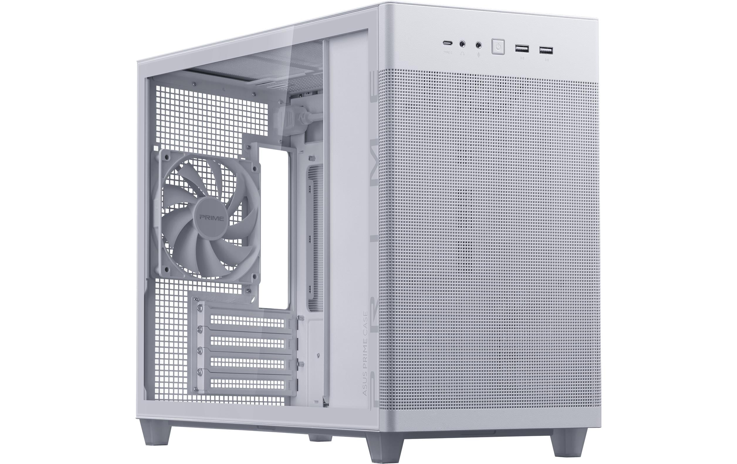 ASUS PC-Gehäuse AP201 MicroATX TG Weiss