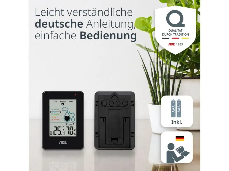 ADE Thermo-/Hygrometer digital Schwarz