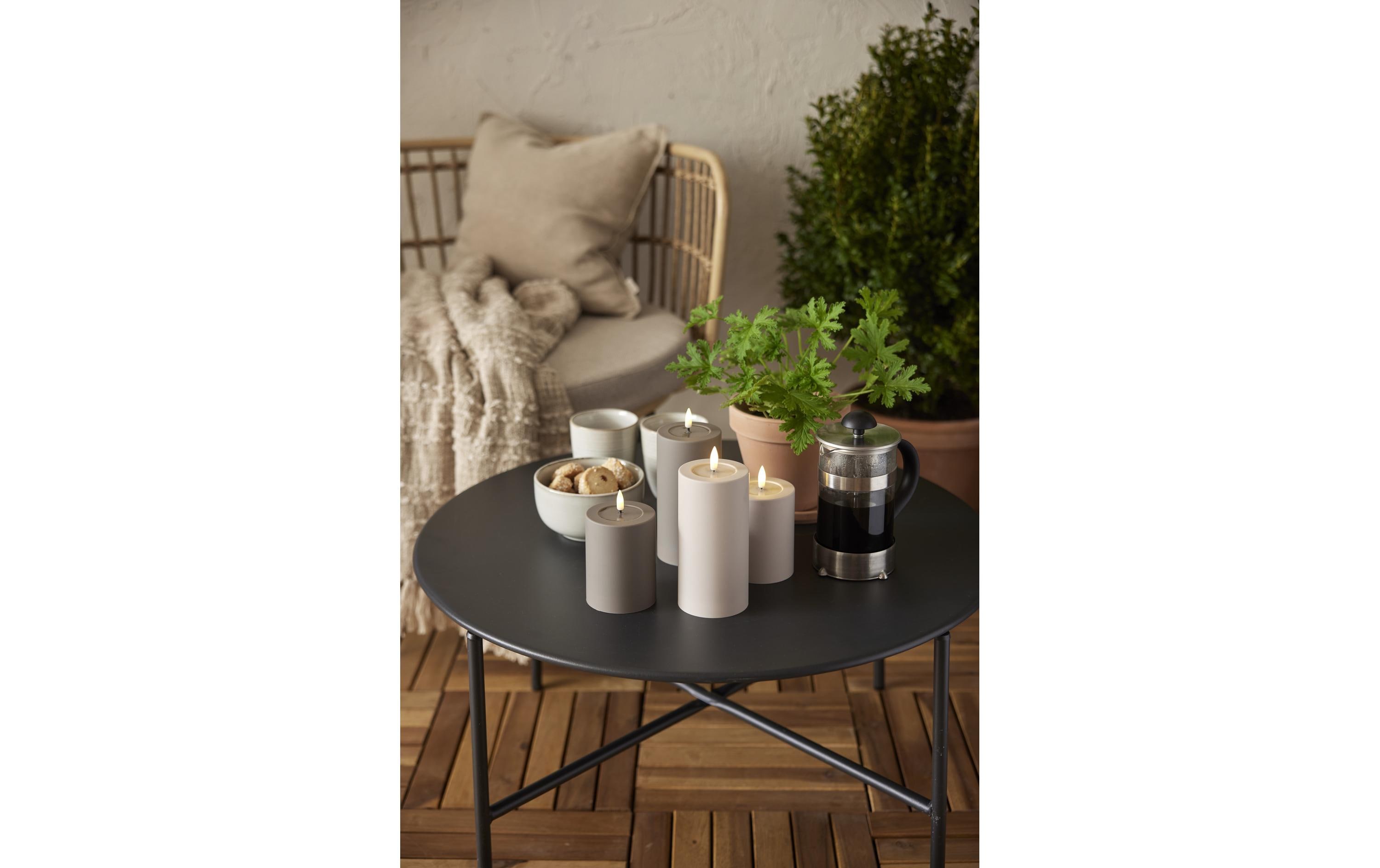 Star Trading LED Pillar Kerze Flamme Soft Indoor, 17.50 cm, Beige