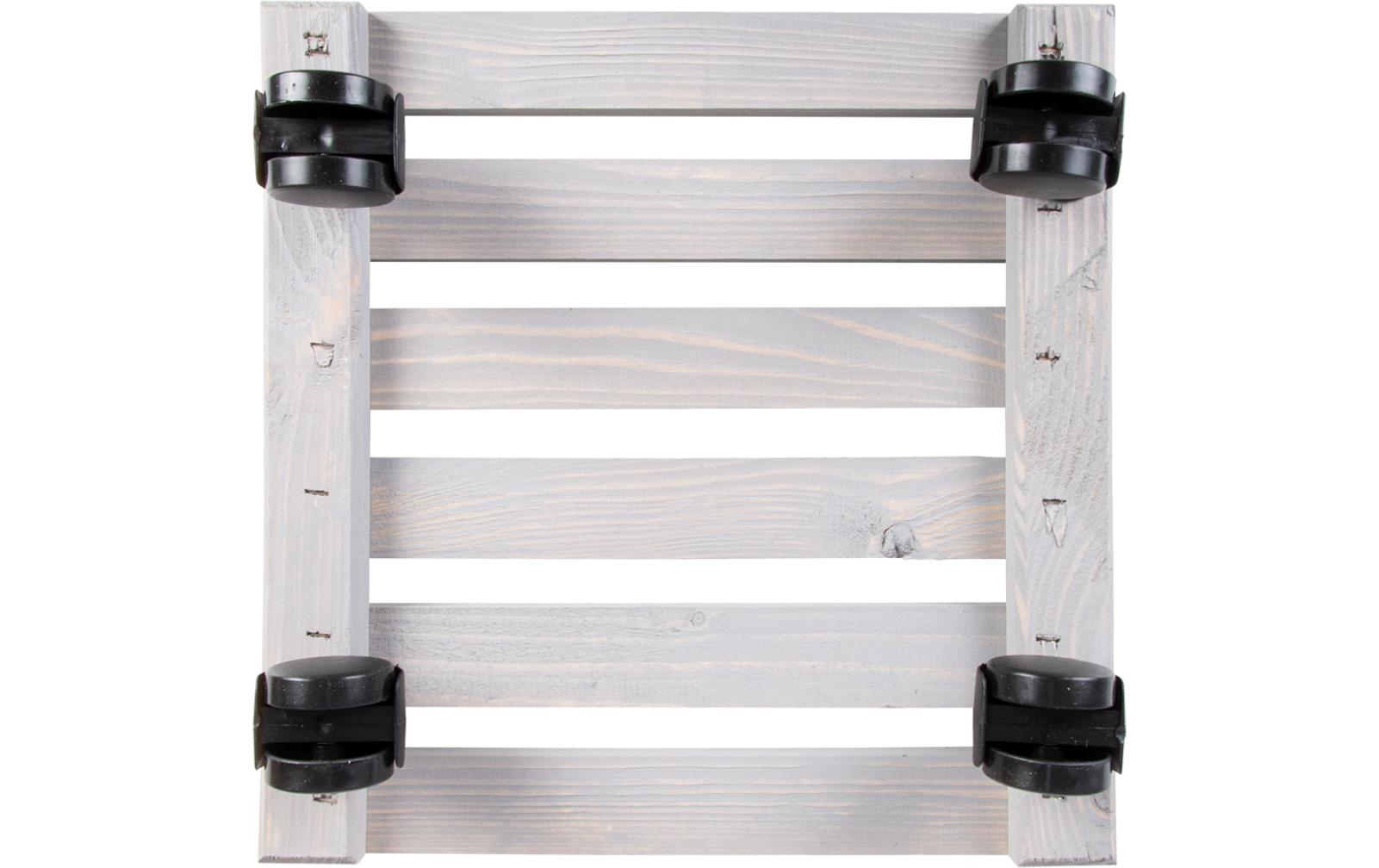 Esschert Design Rolleruntersetzer Quadratisch L Grau/Schwarz