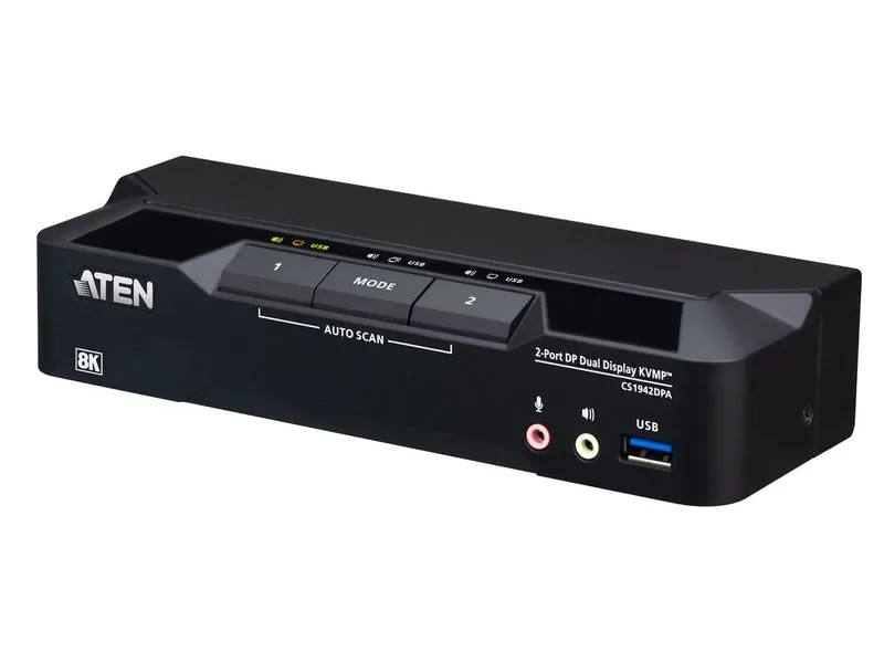 Aten Aten KVM-Switch 2-fach Audio/DP/USB 3.0, 8K, Dual Display