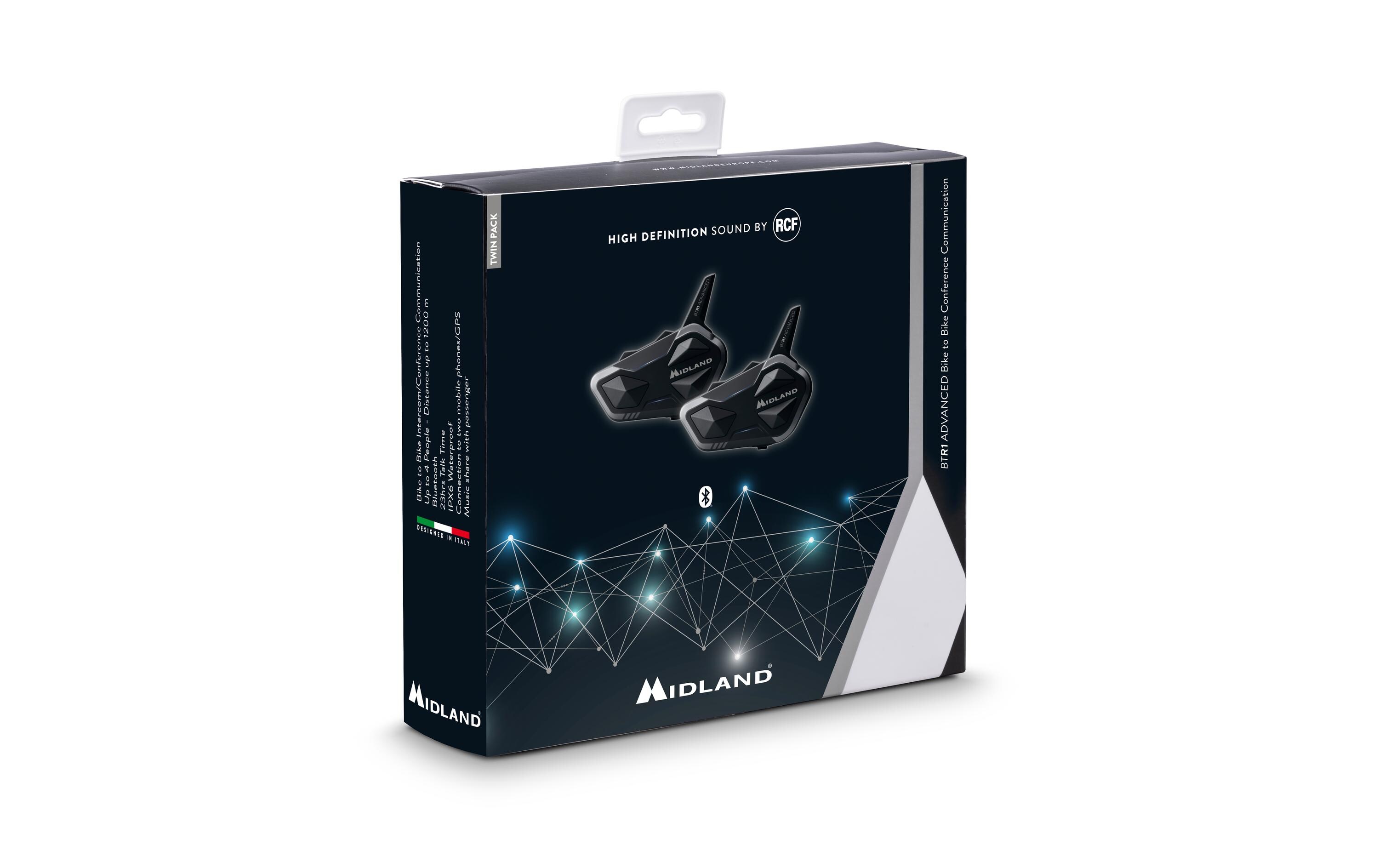 Midland BT-Headset BTR1 Advanced Doppelt