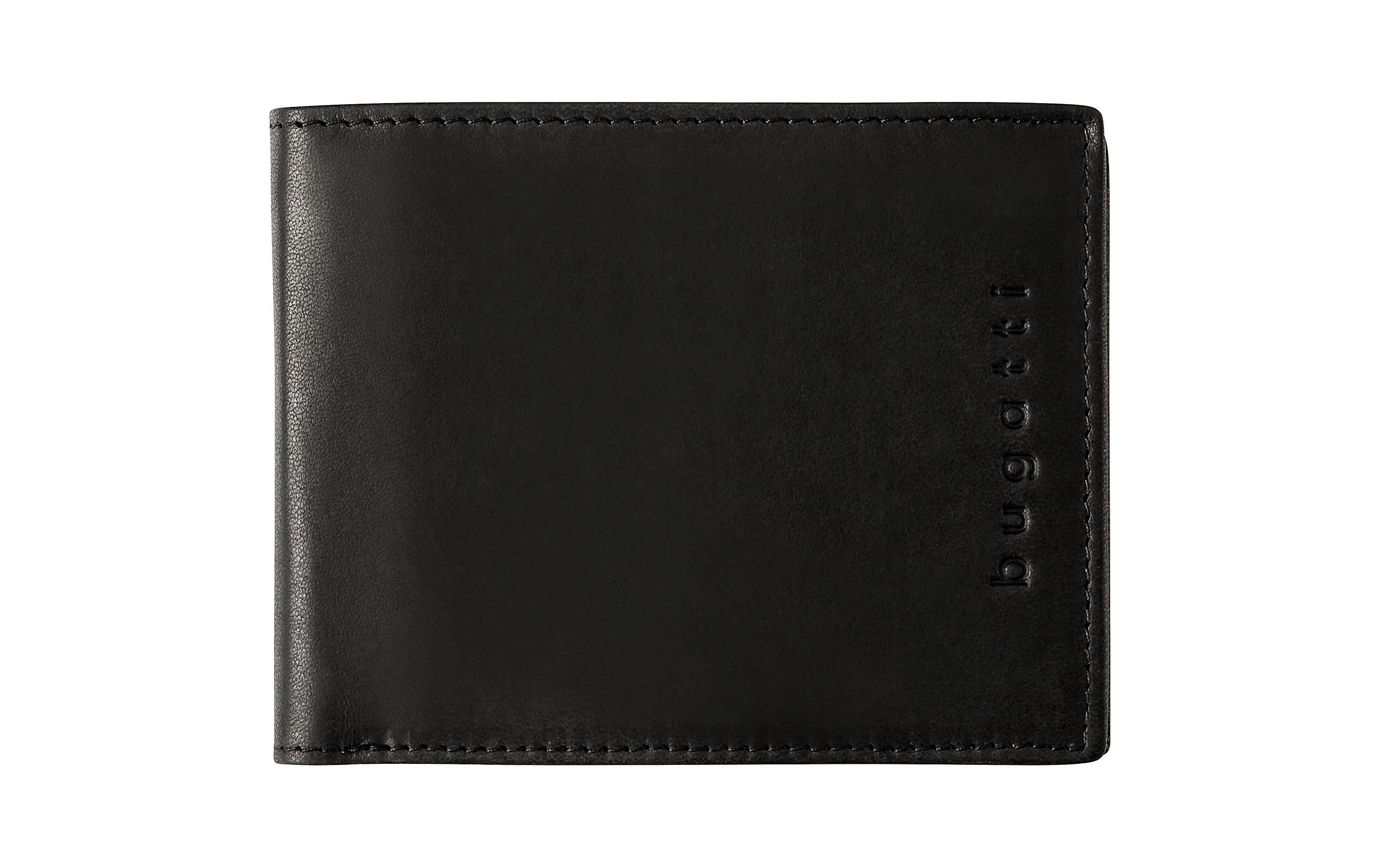 Bugatti Portemonnaie Romano RFID Scheintasche Schwarz Bugatti Portemonnaie Romano RFID Scheintasche Schwarz