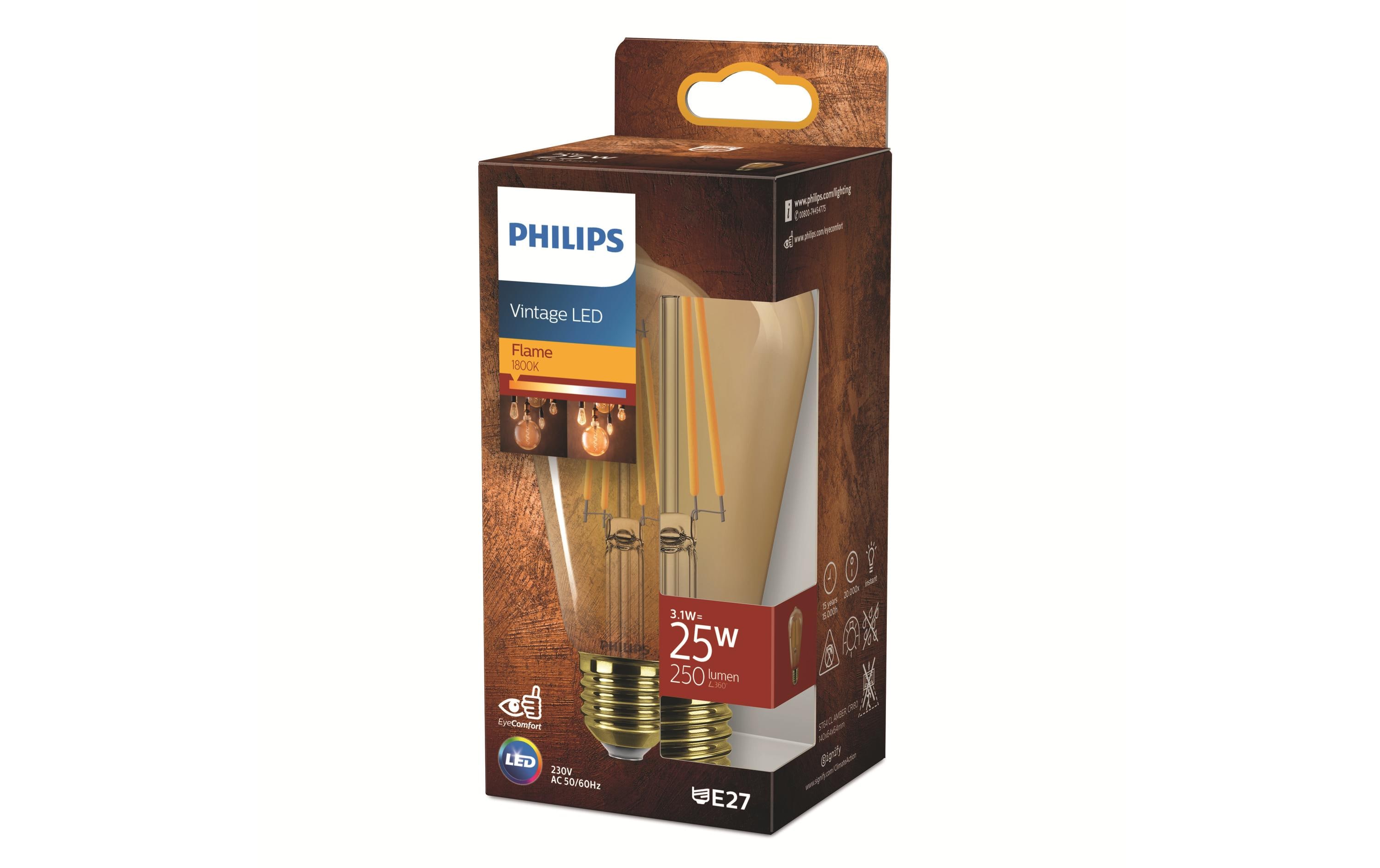Philips LED Classic E27 Dekolampe, Warmweiss, 25W Ersatz