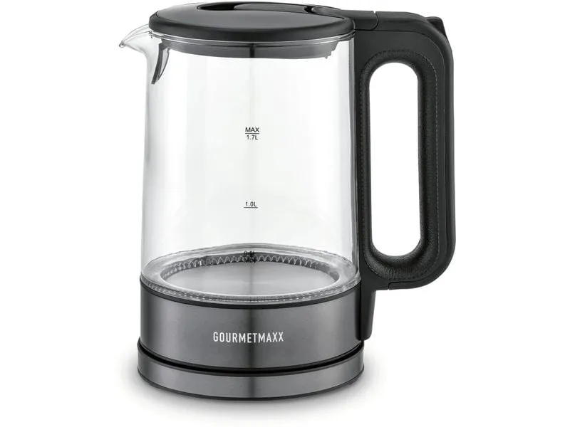 GOURMETmaxx Wasserkocher 1.7 l, Transparent/Grau