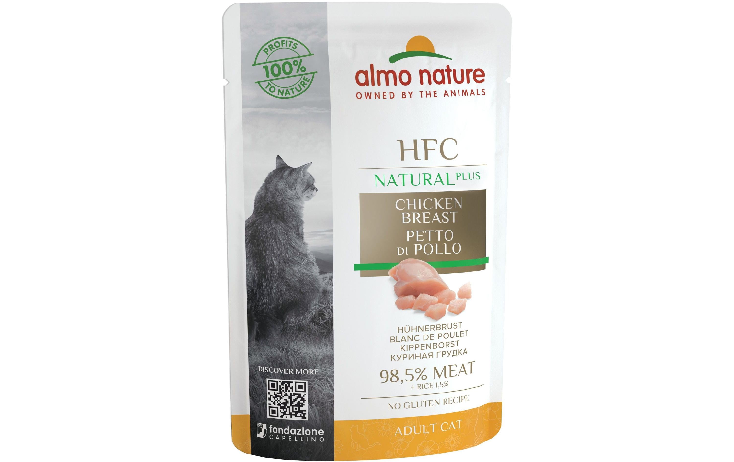 Almo Nature Nassfutter HFC Natural Plus Hühnerbrust, 24 x 55g