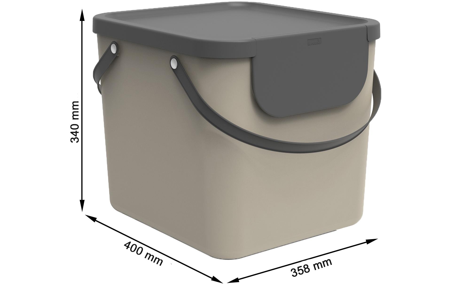 Rotho Recyclingbehälter Albula 40 l, Blau/Grau/Schwarz