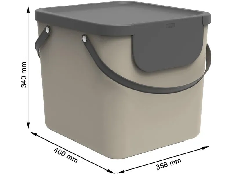 Rotho Recyclingbehälter Albula 40 l, Blau/Grau/Schwarz Rotho Recyclingbehälter Albula 40 l, Blau/Grau/Schwarz