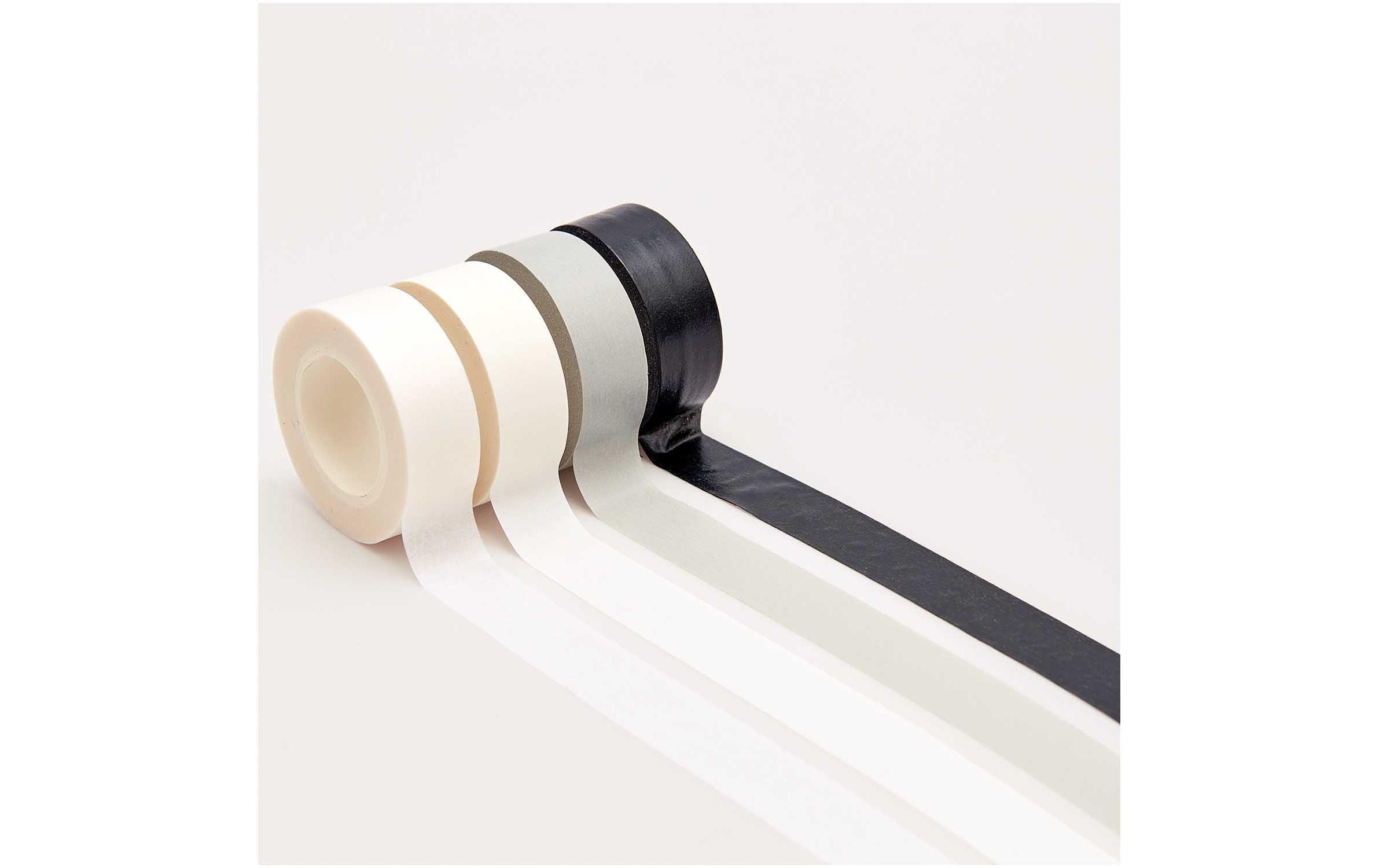 Rico Design Washi Tape 4 Stück, Schwarz/Weiss, 10 m