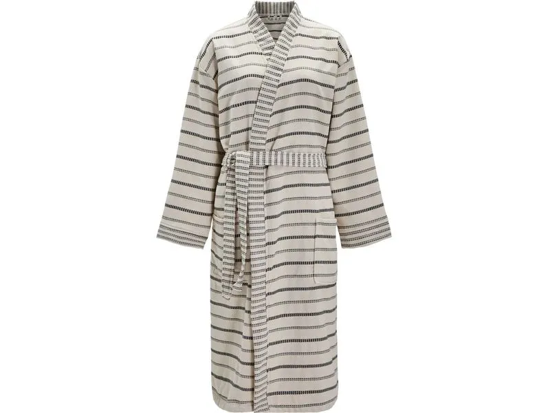 meraki Bademantel True Schwarz/Weiss