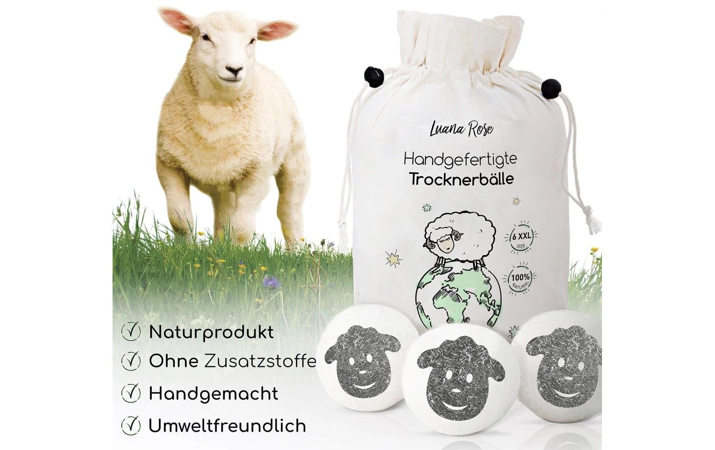 Luana Rose Trocknerbälle, Weiss, 6er-Set