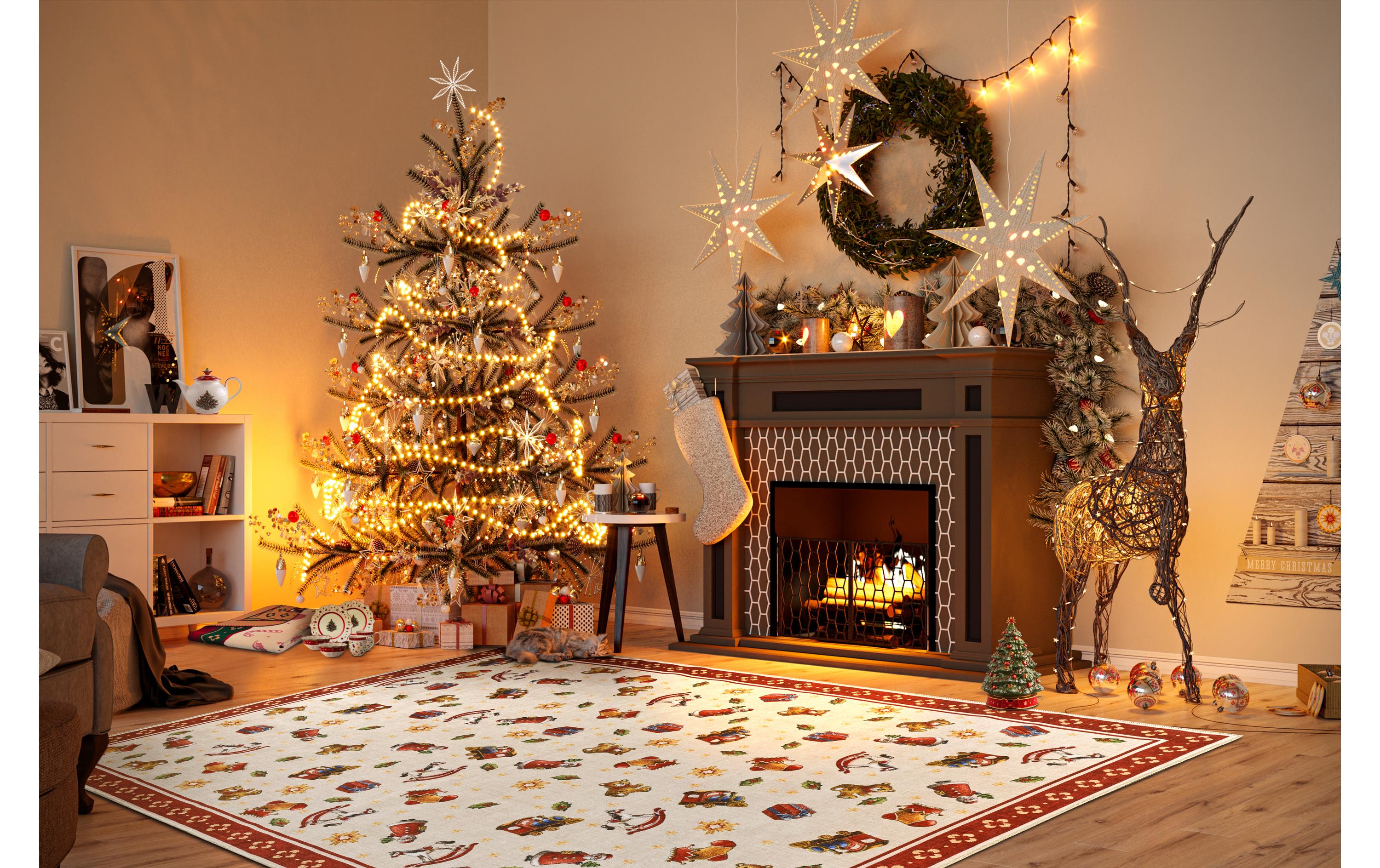 Villeroy & Boch Weihnachtsteppich Nostalgic 160 x 230 cm, Rot