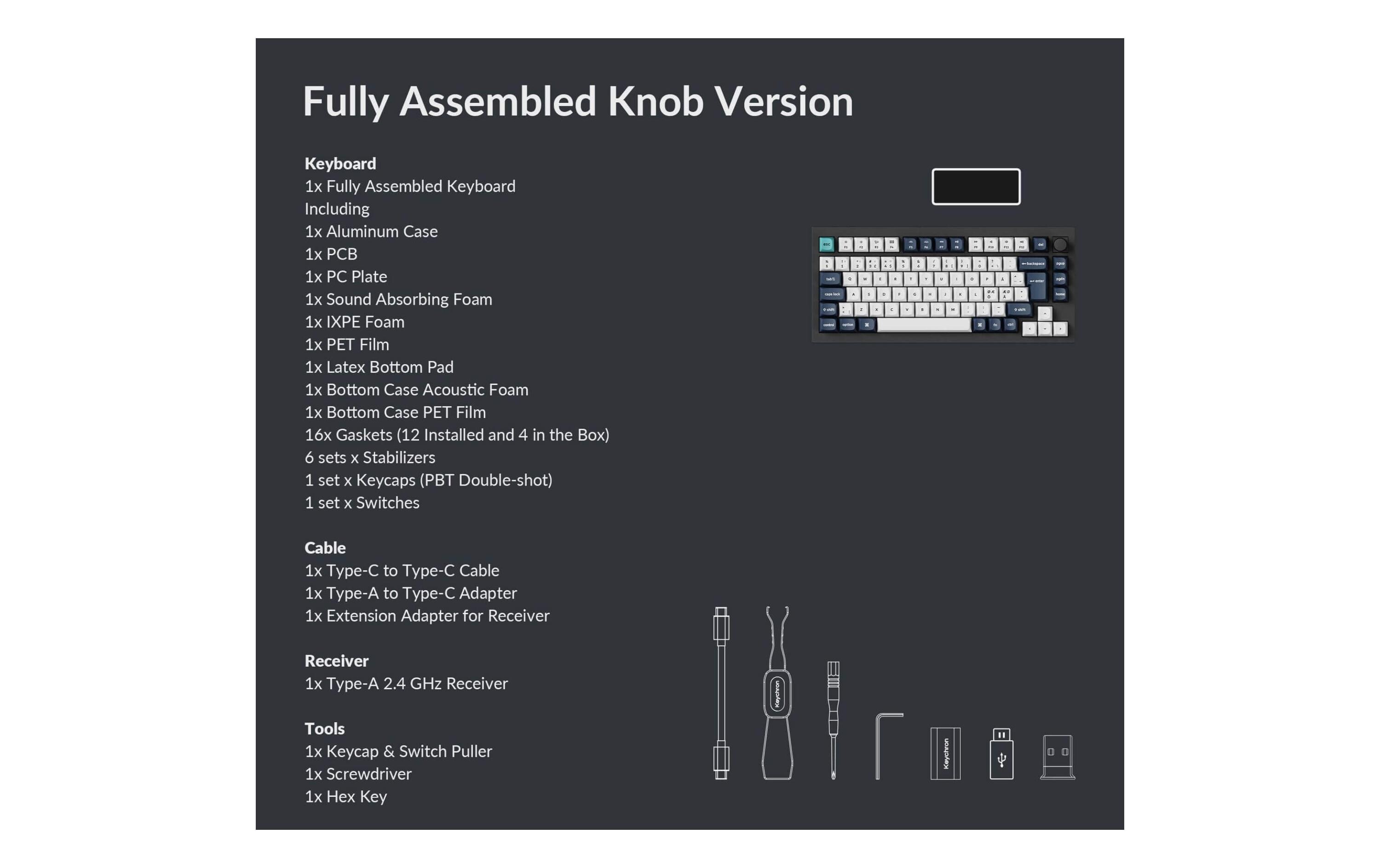 Keychron Gaming-Tastatur Q1 Max Black QMK Red Switch