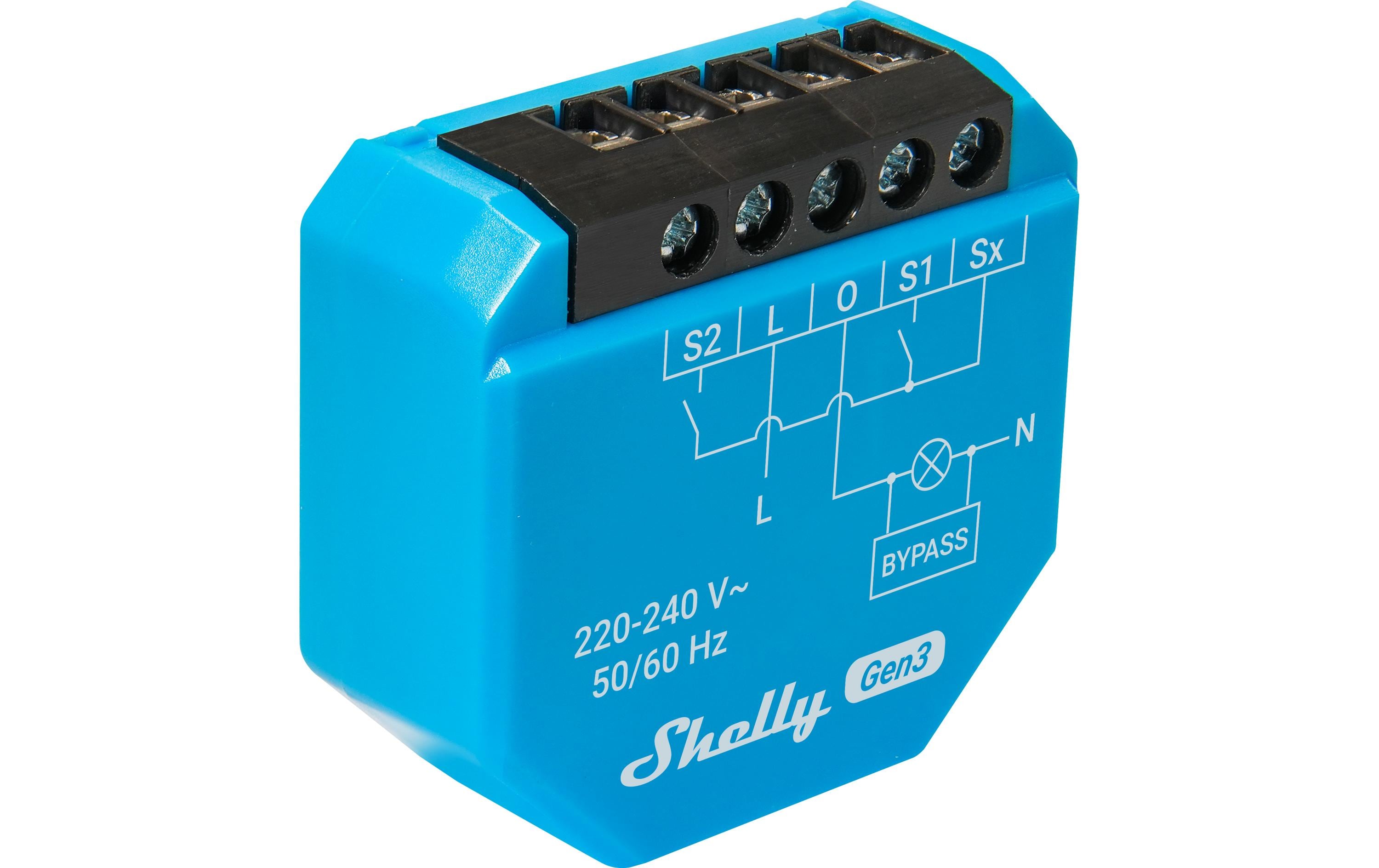 Shelly WLAN-Schaltaktor 1 l Gen3 10 A, Bluetooth Bypass