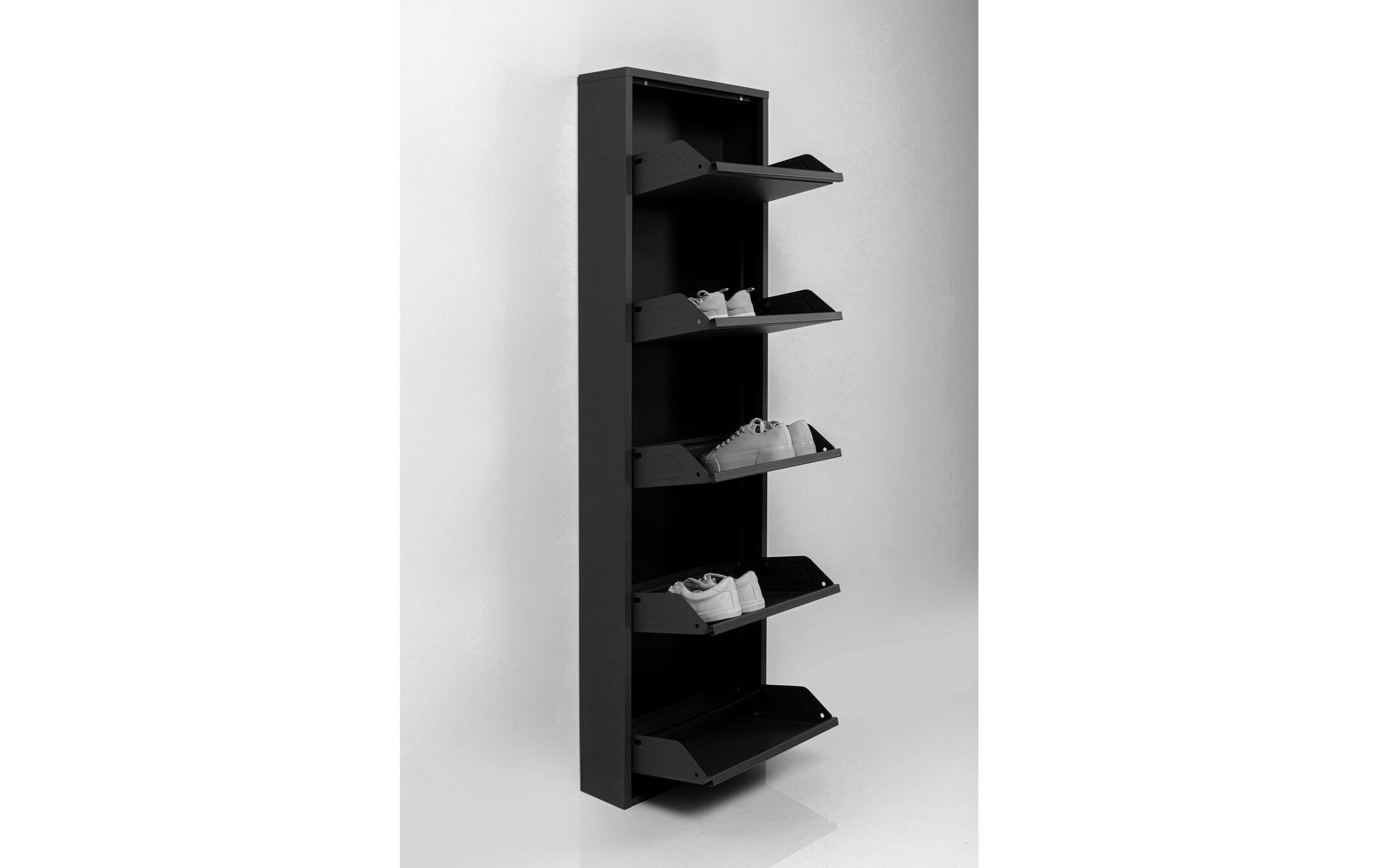 Kare Schuhschrank Caruso 5-er, 50 x 170 cm, Schwarz