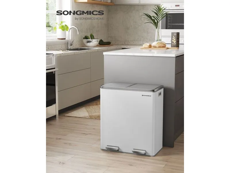 Songmics Abfalleimer Mülleimer 60 l, Weiss Songmics Abfalleimer Mülleimer 60 l, Weiss