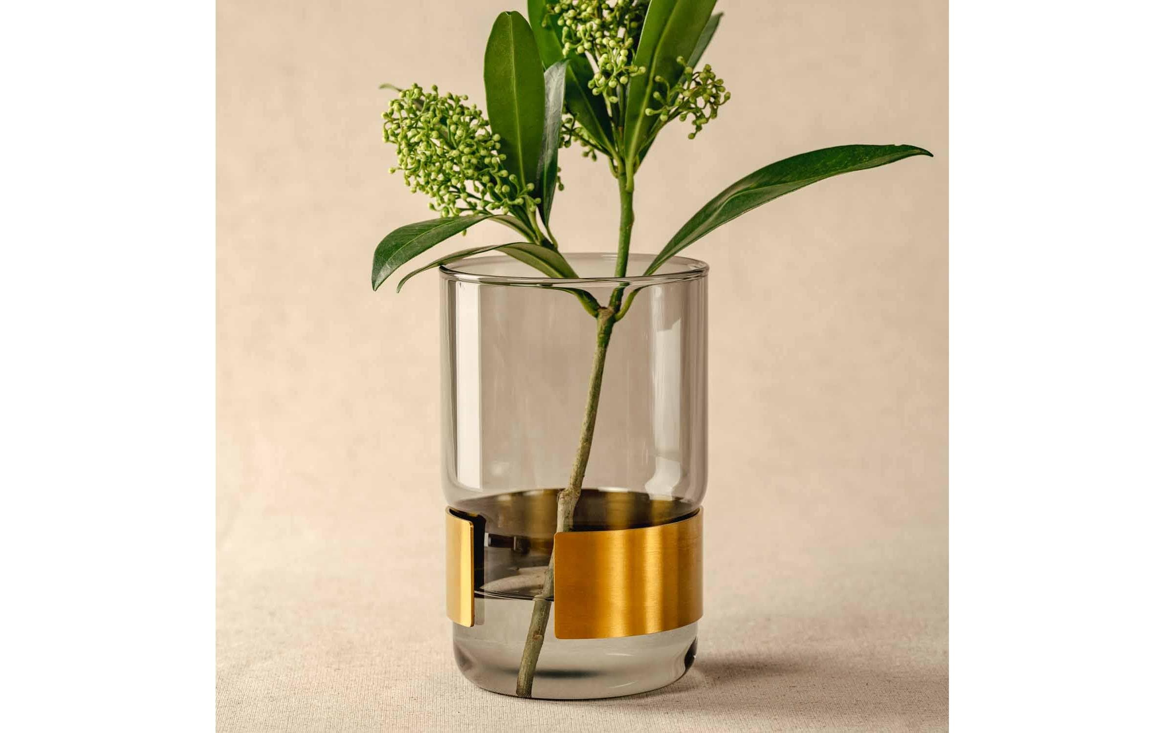 Leonardo Vase Silenzio 15 cm, Gold/Transparent
