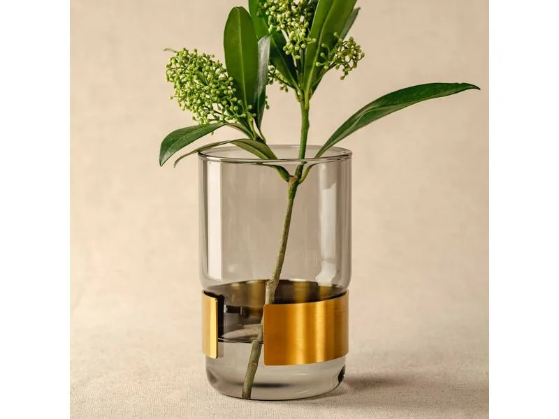 Leonardo Vase Silenzio 15 cm, Gold/Transparent Leonardo Vase Silenzio 15 cm, Gold/Transparent