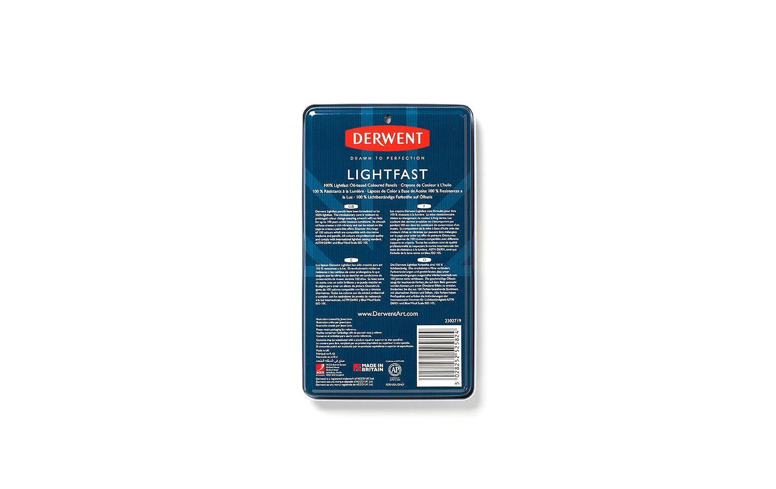 Derwent Farbstifte Lightfast Buntstifte, 4 mm, mehrfarbig, 12-teilig Derwent Farbstifte Lightfast Buntstifte, 4 mm, mehrfarbig, 12-teilig