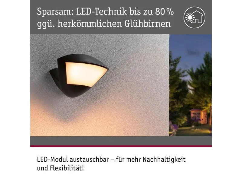Paulmann LED Aussenwandleuchte Skyla Bewegungsmelder Anthrazit