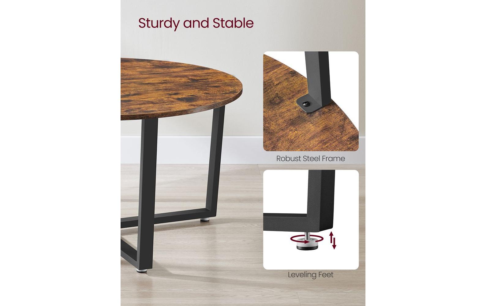 VASAGLE Couchtisch 88 x 47 cm, Braun/Schwarz