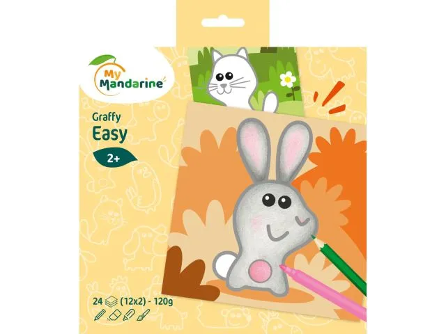 Avenue Mandarine Graffy Easy, Tiere auf dem Bauernhof – Gelb 20 x 20 cm Avenue Mandarine Graffy Easy, Tiere auf dem Bauernhof – Gelb 20 x 20 cm