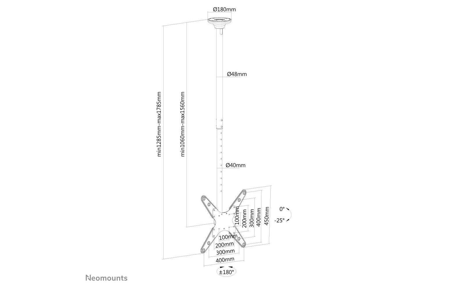 NEOMOUNTS Deckenhalterung FPMA-C340 Schwarz
