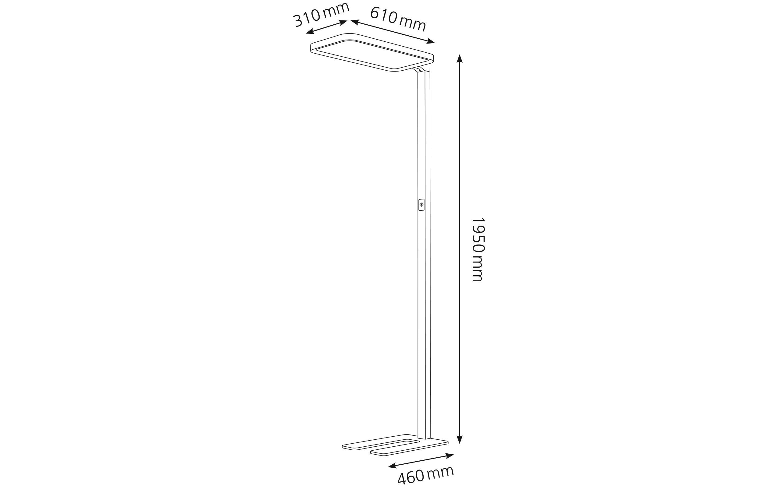 Hansa Bürostehleuchte LED Saphir 80 W, 4000 Kelvin, Anthrazit