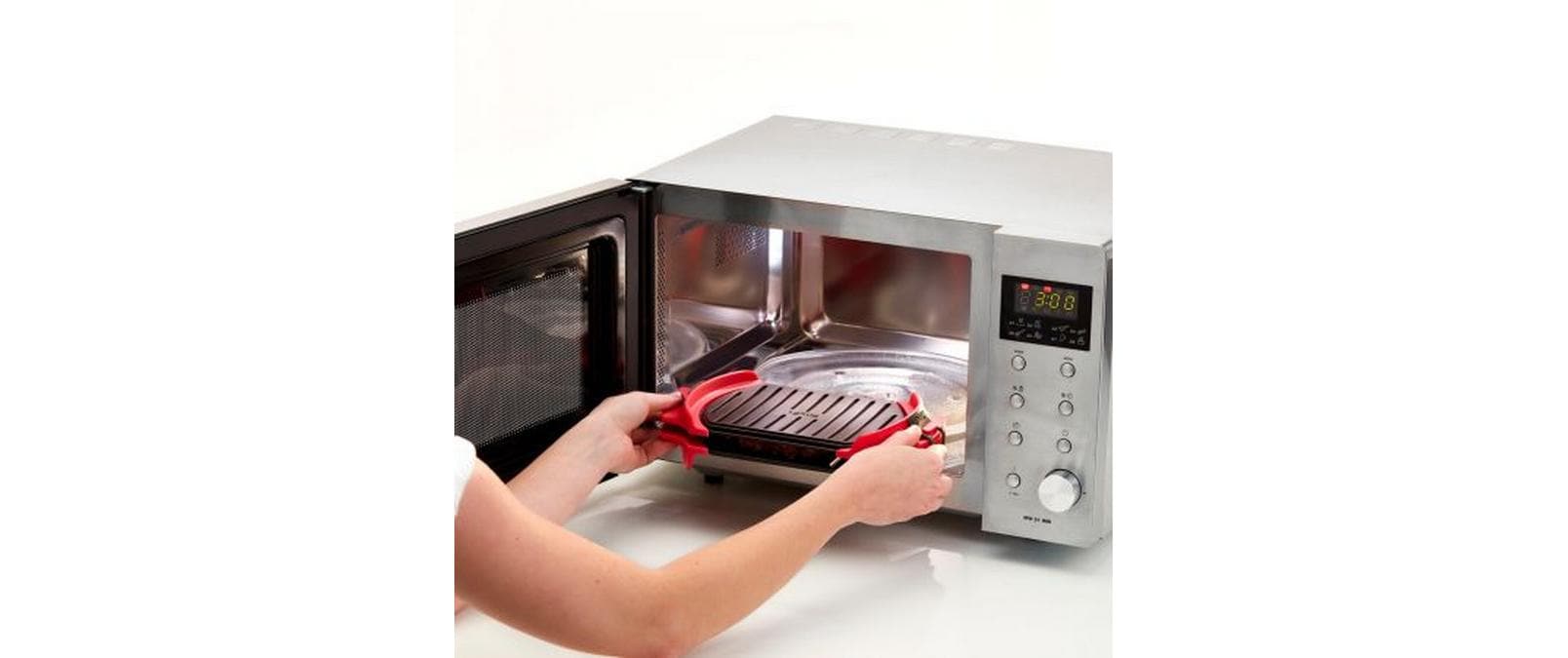 Lékué Mikrowellen-Grill 25.2 cm, Rot/Schwarz