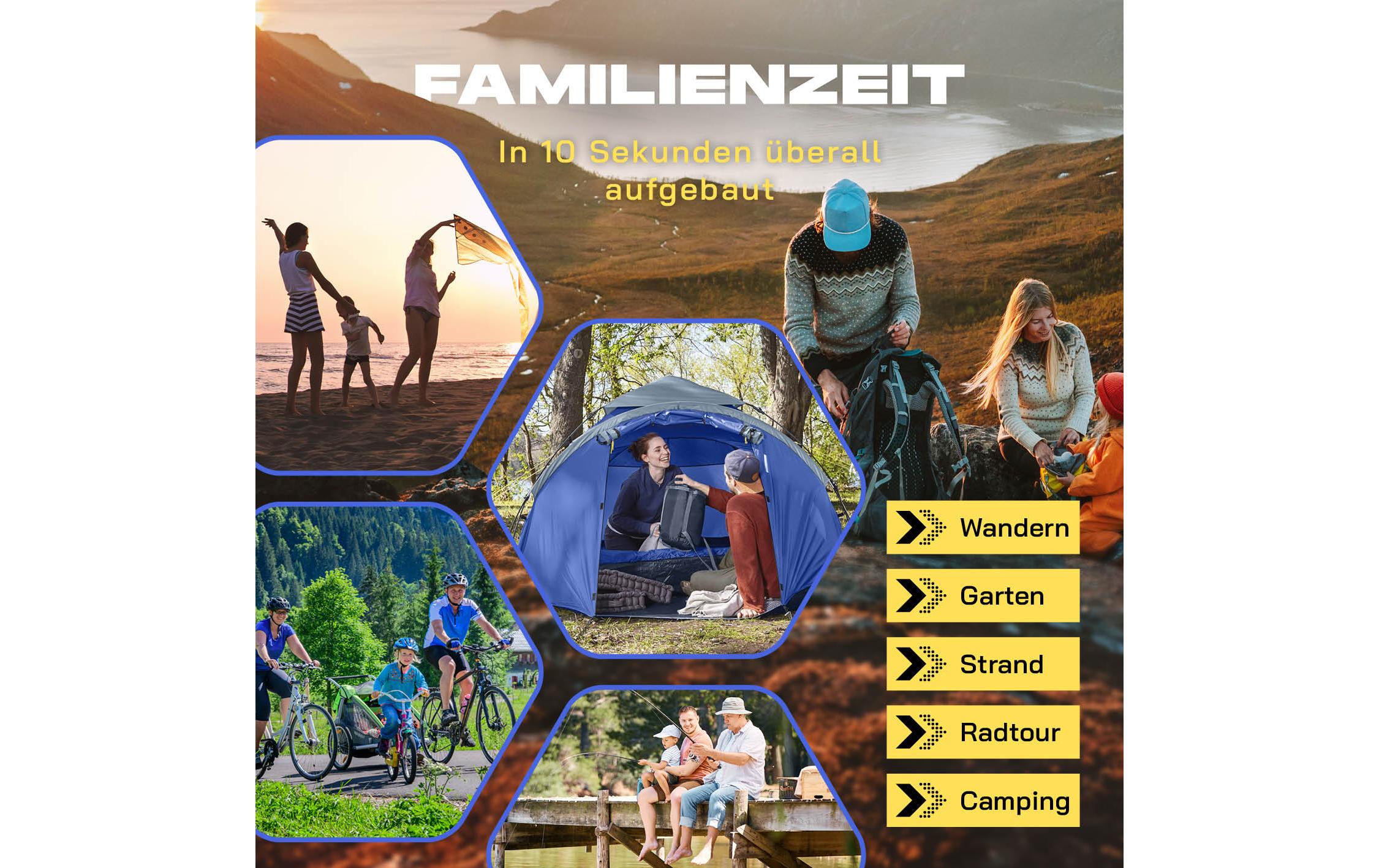 Where tomorrow Drei Personenzelt Pop-Up - Blau